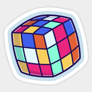 Rubic Cube Cartoon Illustration Sticker